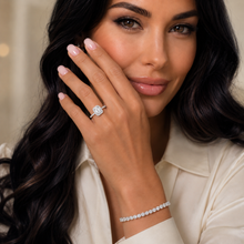 Lade das Bild in den Galerie-Viewer, Diamantring aus echtem 585 Weißgold mit 2 ct. Lab-Grown Diamanten – 100% Handmade