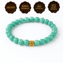 Lade das Bild in den Galerie-Viewer, Amazonit Armband Damen – A+ Qualität Amazonit Perlen mit 925 Echt-Silber Verschluss | Handmade in Deutschland | SARB-BIJOU