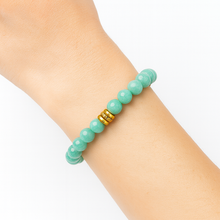 Lade das Bild in den Galerie-Viewer, Amazonit Armband Damen – A+ Qualität Amazonit Perlen mit 925 Echt-Silber Verschluss | Handmade in Deutschland | SARB-BIJOU