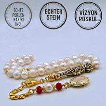 Lade das Bild in den Galerie-Viewer, Tesbih Tespih PERLE INCI Echter Stein Rosary Prayerbeads Kapsül Subha Tasbih Misbaha Gebeteskette