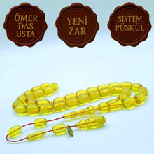 Lade das Bild in den Galerie-Viewer, Tesbih Tespih ZAR Ömer Das Kapsül Sari Gelb Prayerbeads Rosary Gebetskette Misbaha Design
