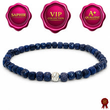 Lade das Bild in den Galerie-Viewer, Saphir Armband A+ Qualität – Facettierte Edelsteinperlen mit 925 Silberverschluss | SARB-BIJOU VIP COLLECTION
