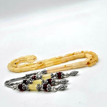 Lade das Bild in den Galerie-Viewer, Tesbih Tespih Damla Kehribar Amber Bernstein 13 Gr Vizyon Püskül 925 Echt Silber Rosary Prayerbeads Kapsül Subha Tasbih Misbaha Gebeteskette