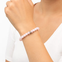 Lade das Bild in den Galerie-Viewer, Rosenquarz Armband Damen mit 925 Echt-Silber-Verschluss – Handmade in Deutschland von SARB-BIJOU