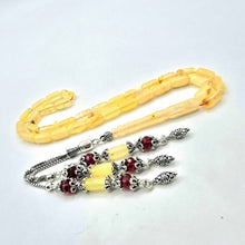 Lade das Bild in den Galerie-Viewer, Tesbih Tespih Damla Kehribar Amber Bernstein 13 Gr Vizyon Püskül 925 Echt Silber Rosary Prayerbeads Kapsül Subha Tasbih Misbaha Gebeteskette