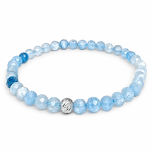 Lade das Bild in den Galerie-Viewer, Aquamarin Armband A+ Qualität – Facettierte Edelsteinperlen mit 925 Silberverschluss | SARB-BIJOU VIP COLLECTION