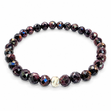 Lade das Bild in den Galerie-Viewer, Granat-Armband A+ Qualität mit 925 Silberverschluss – facettierte Naturperlen, elastisch, Handmade in Deutschland | SARB-BIJOU VIP COLLECTION