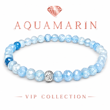 Lade das Bild in den Galerie-Viewer, Aquamarin Armband A+ Qualität – Facettierte Edelsteinperlen mit 925 Silberverschluss | SARB-BIJOU VIP COLLECTION