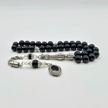 Lade das Bild in den Galerie-Viewer, Tesbih Tespih SCHWARZER TURMALIN Echter Stein Rosary Prayerbeads Küre Subha Tasbih Misbaha Gebeteskette
