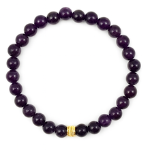 Lade das Bild in den Galerie-Viewer, Amethyst Armband Damen – A+ Amethyst Perlen 6 mm mit 925 Echt-Silber-Verschluss | Handmade in Deutschland by SARB-BIJOU