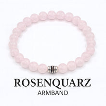 Lade das Bild in den Galerie-Viewer, Rosenquarz Armband Damen mit 925 Echt-Silber-Verschluss – Handmade in Deutschland von SARB-BIJOU
