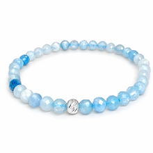 Lade das Bild in den Galerie-Viewer, Aquamarin Armband A+ Qualität – Facettierte Edelsteinperlen mit 925 Silberverschluss | SARB-BIJOU VIP COLLECTION