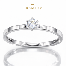 Lade das Bild in den Galerie-Viewer, Diamantring Damen aus ECHTGOLD Weißgold 370 mit echtem Diamanten 0,30 Karat SI – eleganter Solitärring Damenring Verlobungsring