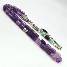 Lade das Bild in den Galerie-Viewer, Tesbih Tespih AMETHYST Echter Stein Rosary Prayerbeads Kapsül Subha Tasbih Misbaha Gebeteskette
