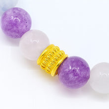 Lade das Bild in den Galerie-Viewer, Aquamarin, Amethyst & Rosenquarz Armband Damen – 925 Echt-Silber Verschluss – Handmade in Deutschland | SARB-BIJOU