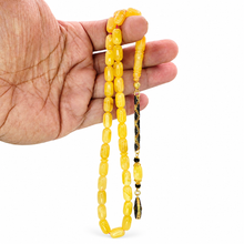 Lade das Bild in den Galerie-Viewer, Tesbih Tespih Echter Bernstein Tesbih 21 Gramm DIAMOND-SERIE Püskül aus 925 Echt-Silber, 585 vergoldet – Rosary Prayerbeads Misbah Subha Tasbeh Handmade in Deutschland