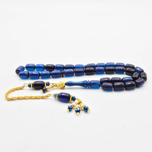Lade das Bild in den Galerie-Viewer, Tesbih Tespih ZAR Parlament Mavi / Blue Vizyon Püskül Kapsül Blau Prayerbeads Rosary Gebetskette Misbaha Design