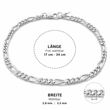 Lade das Bild in den Galerie-Viewer, SARB-BIJOU FIGARO Armband & Fußkette aus 925 Sterling Echt-Silber – für Damen und Herren