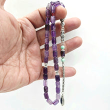 Lade das Bild in den Galerie-Viewer, Tesbih Tespih AMETHYST Echter Stein Rosary Prayerbeads Kapsül Subha Tasbih Misbaha Gebeteskette