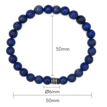 Lade das Bild in den Galerie-Viewer, Lapislazuli Armband Damen 6 mm – A+ Qualität mit 925 Echt-Silber Verschluss | Handmade in Deutschland | SARB-BIJOU