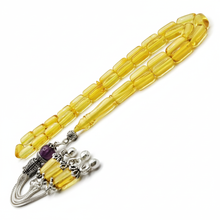 Lade das Bild in den Galerie-Viewer, Damla Kehribar Amber Bernstein SU DAMLASI 13 Gr VIZYON SERIES Püskül 925 Echt Silber Rosary Prayerbeads Kapsül Subha Tasbih Misbaha Gebeteskette