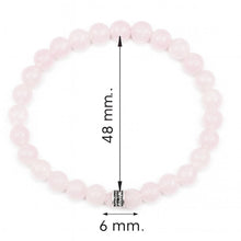 Lade das Bild in den Galerie-Viewer, Rosenquarz Armband Damen mit 925 Echt-Silber-Verschluss – Handmade in Deutschland von SARB-BIJOU