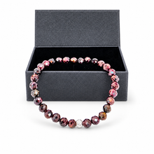 Lade das Bild in den Galerie-Viewer, Granat-Armband A+ Qualität mit 925 Silberverschluss – facettierte Naturperlen, elastisch, Handmade in Deutschland | SARB-BIJOU VIP COLLECTION