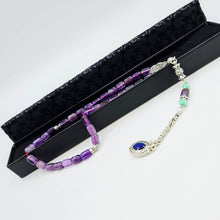 Lade das Bild in den Galerie-Viewer, Tesbih Tespih AMETHYST Echter Stein Rosary Prayerbeads Kapsül Subha Tasbih Misbaha Gebeteskette