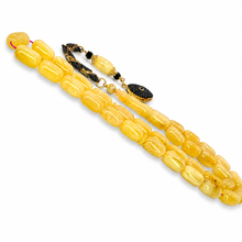 Lade das Bild in den Galerie-Viewer, Tesbih Tespih Echter Bernstein Tesbih 21 Gramm DIAMOND-SERIE Püskül aus 925 Echt-Silber, 585 vergoldet – Rosary Prayerbeads Misbah Subha Tasbeh Handmade in Deutschland