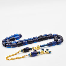 Lade das Bild in den Galerie-Viewer, Tesbih Tespih ZAR Parlament Mavi / Blue Vizyon Püskül Kapsül Blau Prayerbeads Rosary Gebetskette Misbaha Design