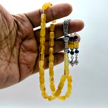 Lade das Bild in den Galerie-Viewer, Tesbih Tespih Damla Kehribar Amber Bernstein 19 Gr Vizyon Püskül 925 Echt Silber Rosary Prayerbeads Kapsül Subha Tasbih Misbaha Gebeteskette