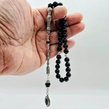 Lade das Bild in den Galerie-Viewer, Tesbih Tespih SCHWARZER TURMALIN Echter Stein Rosary Prayerbeads Küre Subha Tasbih Misbaha Gebeteskette