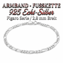 Lade das Bild in den Galerie-Viewer, SARB-BIJOU FIGARO Armband & Fußkette aus 925 Sterling Echt-Silber – für Damen und Herren