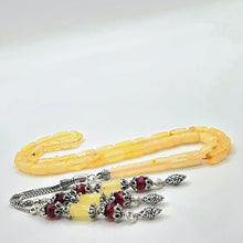 Lade das Bild in den Galerie-Viewer, Tesbih Tespih Damla Kehribar Amber Bernstein 13 Gr Vizyon Püskül 925 Echt Silber Rosary Prayerbeads Kapsül Subha Tasbih Misbaha Gebeteskette
