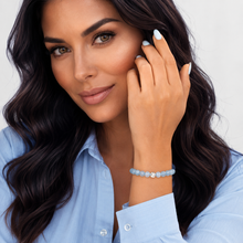Lade das Bild in den Galerie-Viewer, Aquamarin Armband A+ Qualität – Facettierte Edelsteinperlen mit 925 Silberverschluss | SARB-BIJOU VIP COLLECTION
