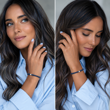 Lade das Bild in den Galerie-Viewer, Saphir Armband A+ Qualität – Facettierte Edelsteinperlen mit 925 Silberverschluss | SARB-BIJOU VIP COLLECTION
