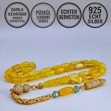 Lade das Bild in den Galerie-Viewer, Tesbih Tespih Damla Kehribar Amber Bernstein 23 Gr Rosary Prayerbeads Kapsül Subha Tasbih Misbaha Gebeteskette
