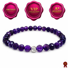 Lade das Bild in den Galerie-Viewer, Amethyst Armband A+ Qualität – Facettierte Edelsteinperlen mit 925 Silberverschluss | SARB-BIJOU VIP COLLECTION
