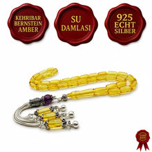 Lade das Bild in den Galerie-Viewer, Damla Kehribar Amber Bernstein SU DAMLASI 13 Gr VIZYON SERIES Püskül 925 Echt Silber Rosary Prayerbeads Kapsül Subha Tasbih Misbaha Gebeteskette
