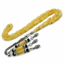 Lade das Bild in den Galerie-Viewer, Tespih Damla Kehribar Amber Bernstein TOP-DEAL Größe 12 Gr VIZYON SERIES Püskül 925 Echt Silber Rosary Prayerbeads Kapsül
