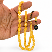 Lade das Bild in den Galerie-Viewer, Tesbih Tespih Echter Bernstein Tesbih 21 Gramm DIAMOND-SERIE Püskül aus 925 Echt-Silber, 585 vergoldet – Rosary Prayerbeads Misbah Subha Tasbeh Handmade in Deutschland
