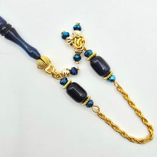 Lade das Bild in den Galerie-Viewer, Tesbih Tespih ZAR Parlament Mavi / Blue Vizyon Püskül Kapsül Blau Prayerbeads Rosary Gebetskette Misbaha Design
