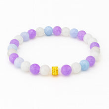 Lade das Bild in den Galerie-Viewer, Aquamarin, Amethyst &amp; Rosenquarz Armband Damen – 925 Echt-Silber Verschluss – Handmade in Deutschland | SARB-BIJOU
