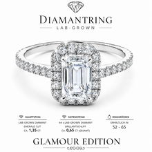 Lade das Bild in den Galerie-Viewer, Diamantring aus echtem 585 Weißgold mit 2 ct. Lab-Grown Diamanten – 100% Handmade
