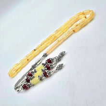 Lade das Bild in den Galerie-Viewer, Tesbih Tespih Damla Kehribar Amber Bernstein 13 Gr Vizyon Püskül 925 Echt Silber Rosary Prayerbeads Kapsül Subha Tasbih Misbaha Gebeteskette

