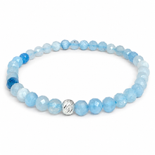 Lade das Bild in den Galerie-Viewer, Aquamarin Armband A+ Qualität – Facettierte Edelsteinperlen mit 925 Silberverschluss | SARB-BIJOU VIP COLLECTION
