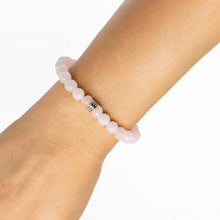Lade das Bild in den Galerie-Viewer, Rosenquarz Armband Damen mit 925 Echt-Silber-Verschluss – Handmade in Deutschland von SARB-BIJOU
