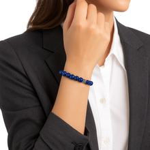 Lade das Bild in den Galerie-Viewer, Lapislazuli Armband Damen 6 mm – A+ Qualität mit 925 Echt-Silber Verschluss | Handmade in Deutschland | SARB-BIJOU
