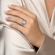 Lade das Bild in den Galerie-Viewer, Diamantring aus echtem 585 Weißgold mit 2 ct. Lab-Grown Diamanten – 100% Handmade

