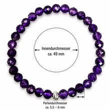 Lade das Bild in den Galerie-Viewer, Amethyst Armband A+ Qualität – Facettierte Edelsteinperlen mit 925 Silberverschluss | SARB-BIJOU VIP COLLECTION
